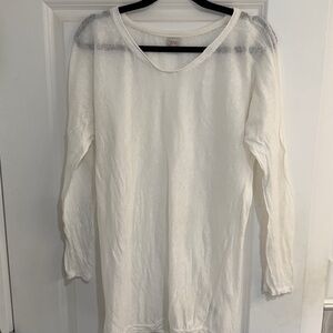 White Long Sleeve Sheer Top